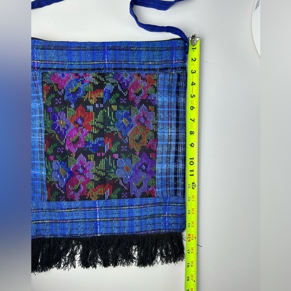 Embroidered Zipper Hippie Bag Color blue‎ - Picture 8 of 9